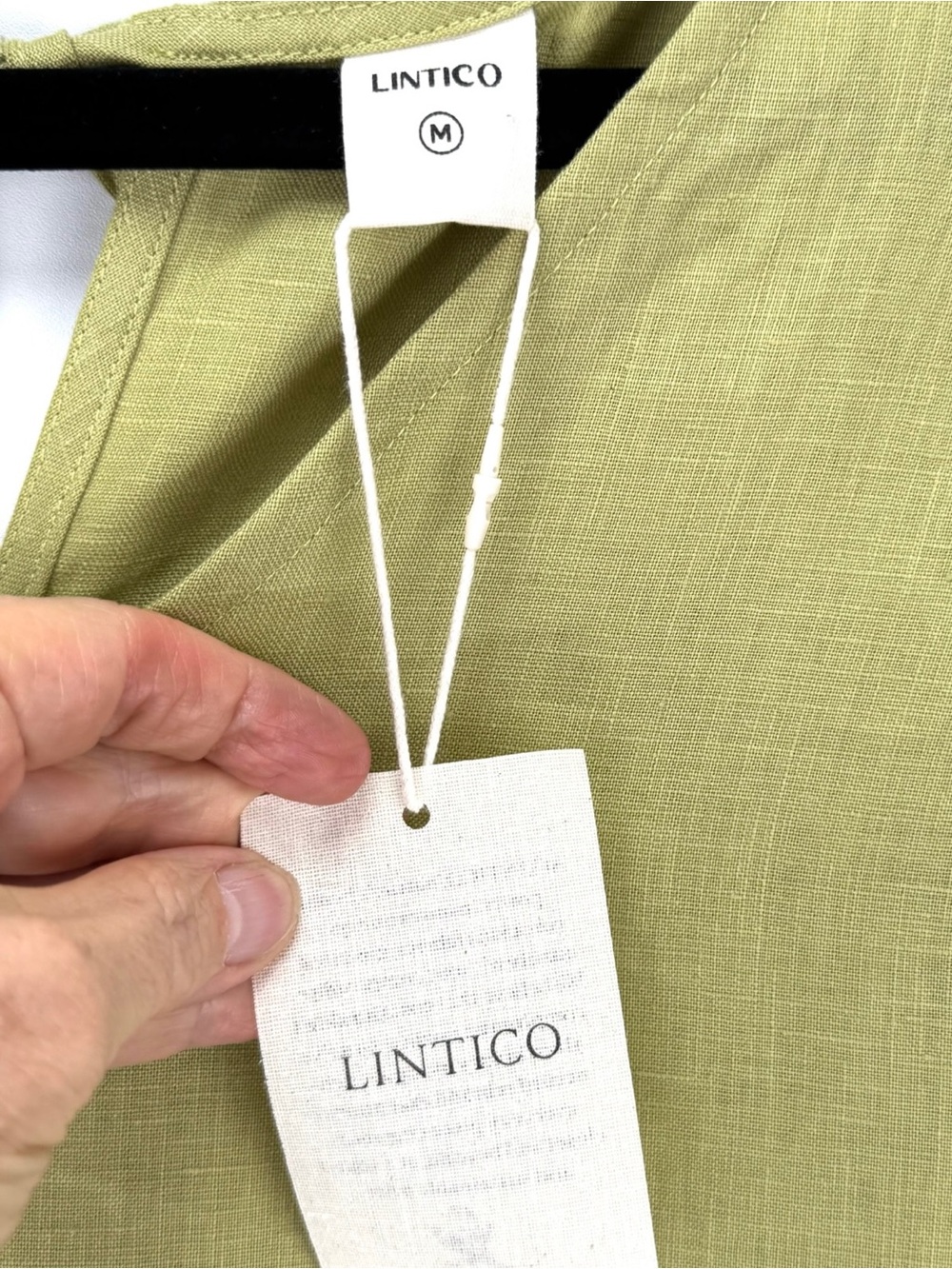 Sleeveless V-Neck Linen Blend Maxi Dress in Light Olive - Picture 10 of 16
